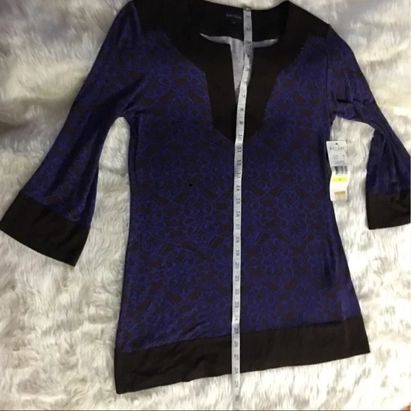 Karen Kane Tunic Blue Streak Banded Tunic - Picture 7 of 7